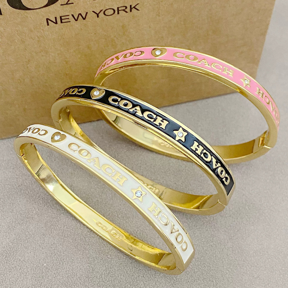 Coach Gold Letter Bracelet Design Unisex Couple